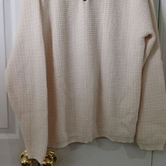 Bill Blass cream color sweater business casual casual Sz XL EUC - Picture 2 of 7